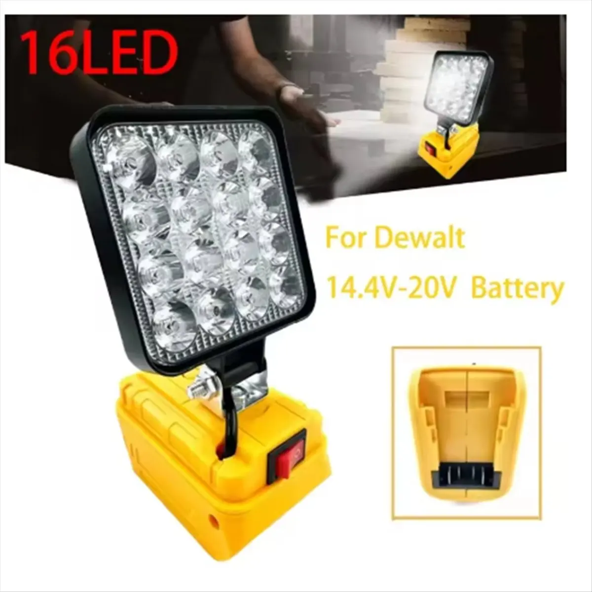 ل 18 فولت بطارية ليثيوم أيون اللاسلكي LED ضوء العمل 4 بوصة مصباح يدوي المحمولة مصباح الفيضانات في حالات الطوارئ مصباح التخييم #2