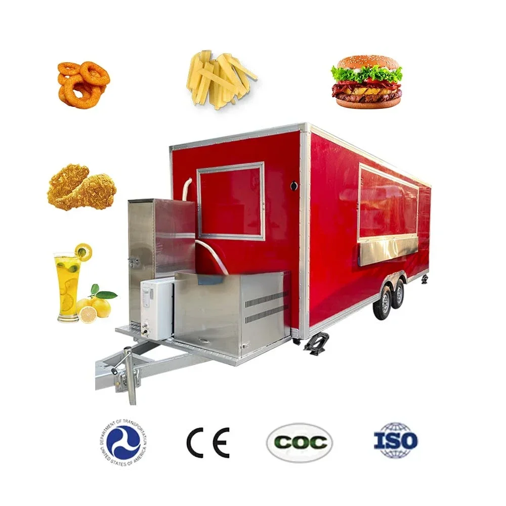 2024 Fashion Design Ice Trucks With Freezer Concession Mobile Kitchen Food Trailer Food Truck with Full Kitchen Equipment Hot sa