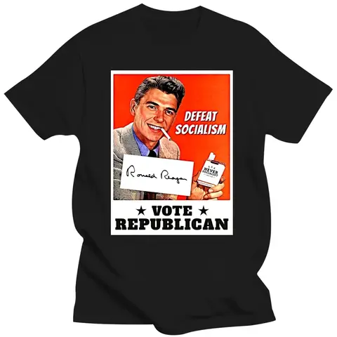 Ronald Reagan Defeat Socialism Vote Republican T-Shirt new in tops & tees shirt homme oversized t shirt men clothinheavyweight