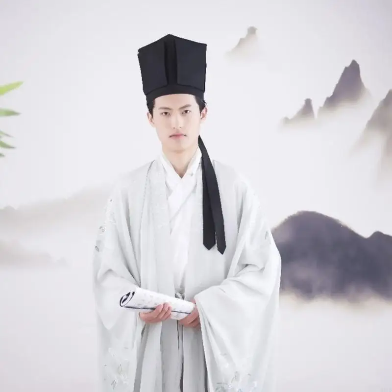 

M6CD Chinese Han Headgear Hat Satined Oriental Hat for Stage Performances Dressingup