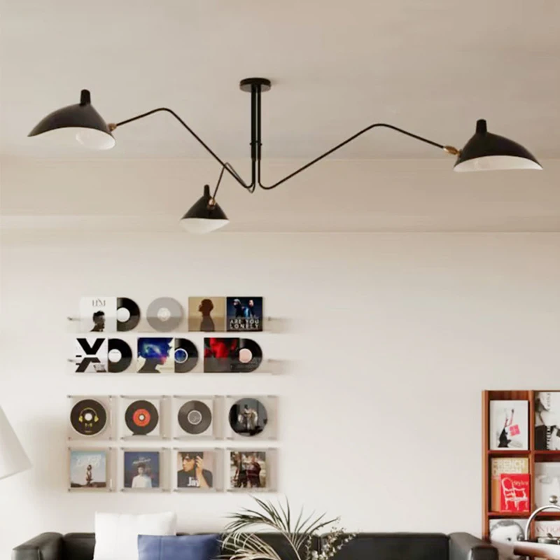 

Nordic Retro Spider Pendant Light Black White Multi Arm Industrial Design LED Ceiling Lamp for Bedroom Dining Living Room Home