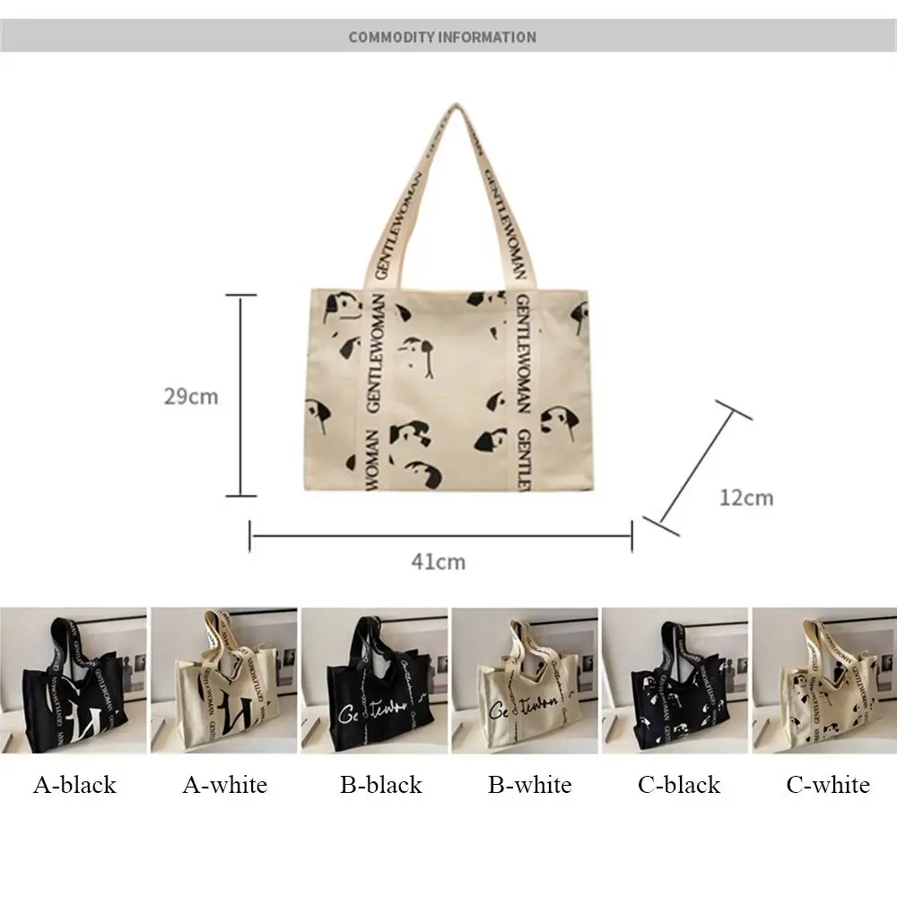 Large Capacity Tote Bags Fashion Gentlewoman Letters Canvas Crossbody Bag Handbags Students