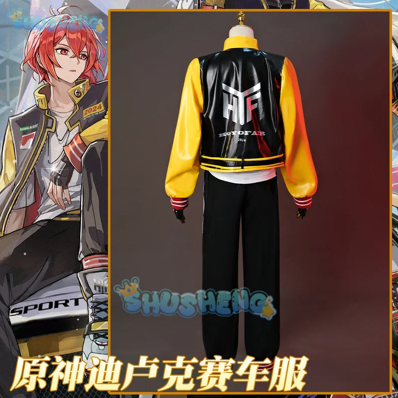 Genshin Impact Diluc Renn anzug Spiel Anzug schöne Uniform Cosplay Kostüm Halloween Party Rollenspiel Outfit Männer S-XXL