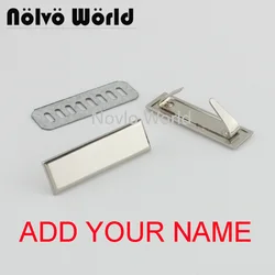 20-100 SZTUK Grawerowanie YOUR NAME 45 * 13MM Metalowa etykieta Długie prostokątne etykiety do torebek Metalowe logo do torebek DIY Metalowe etykiety
