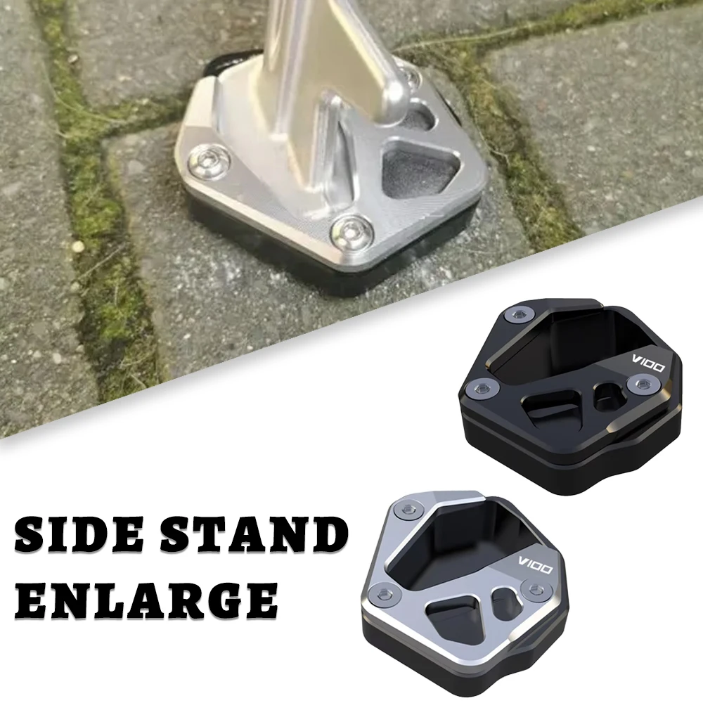 

2025 Motorcycle For Moto Guzzi V100 V 100 Mandello 2023 2024 Kickstand Foot Side Stand Extension Enlarge Foot Pad Support Plate