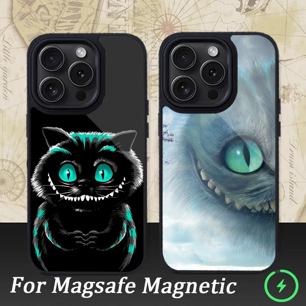 

Чехол для телефона C-Cheshire Cat A-Alice для iPhone 15 14 13 12 11 Pro Max Plus, магнитные Чехлы для Macsafe