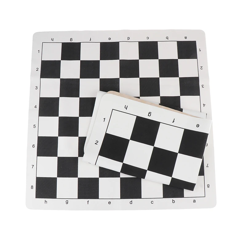 

New Black And White Portable Chess Board 43CM 51CM PU Leather Soft Tournament Chess Board For Children's Educational Games