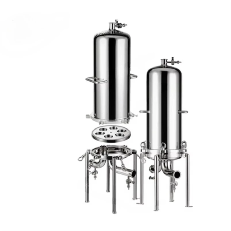 New High Filtration Effective 10inch Stainless Steel Cartridge Filter Housing for Industrial Use Mineral Water Liquids Beverage view 2