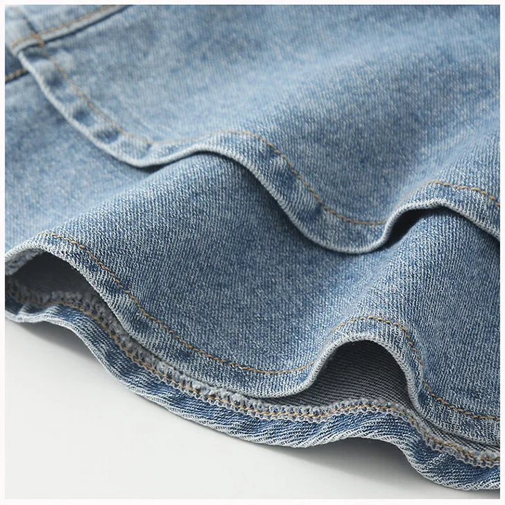 Robe courte en denim pour filles, demi-jupe en denim, nouvelle mode, printemps, été, 2024