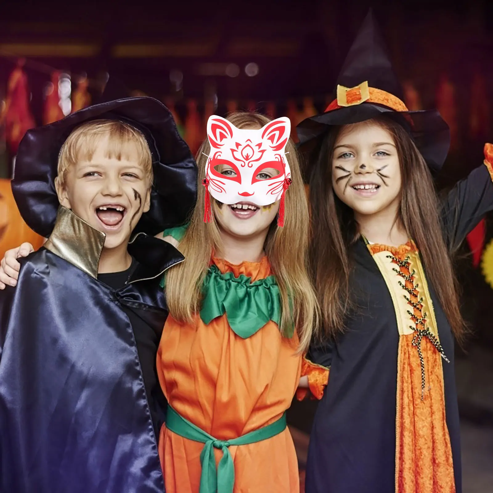 

2Pcs Foxes Masks Lightweight PVC Decorative Half Masks Multi-Function Party Supplies Festival Accessories Reusable Exquisite