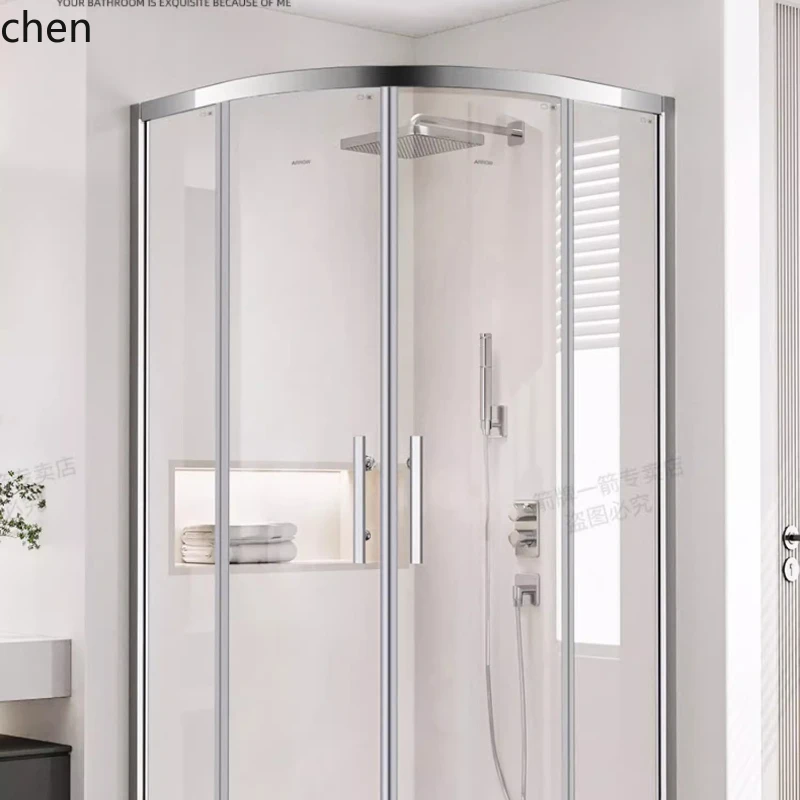 

HXL integral shower room arc fan bath room wet and dry separation belt non-slip base