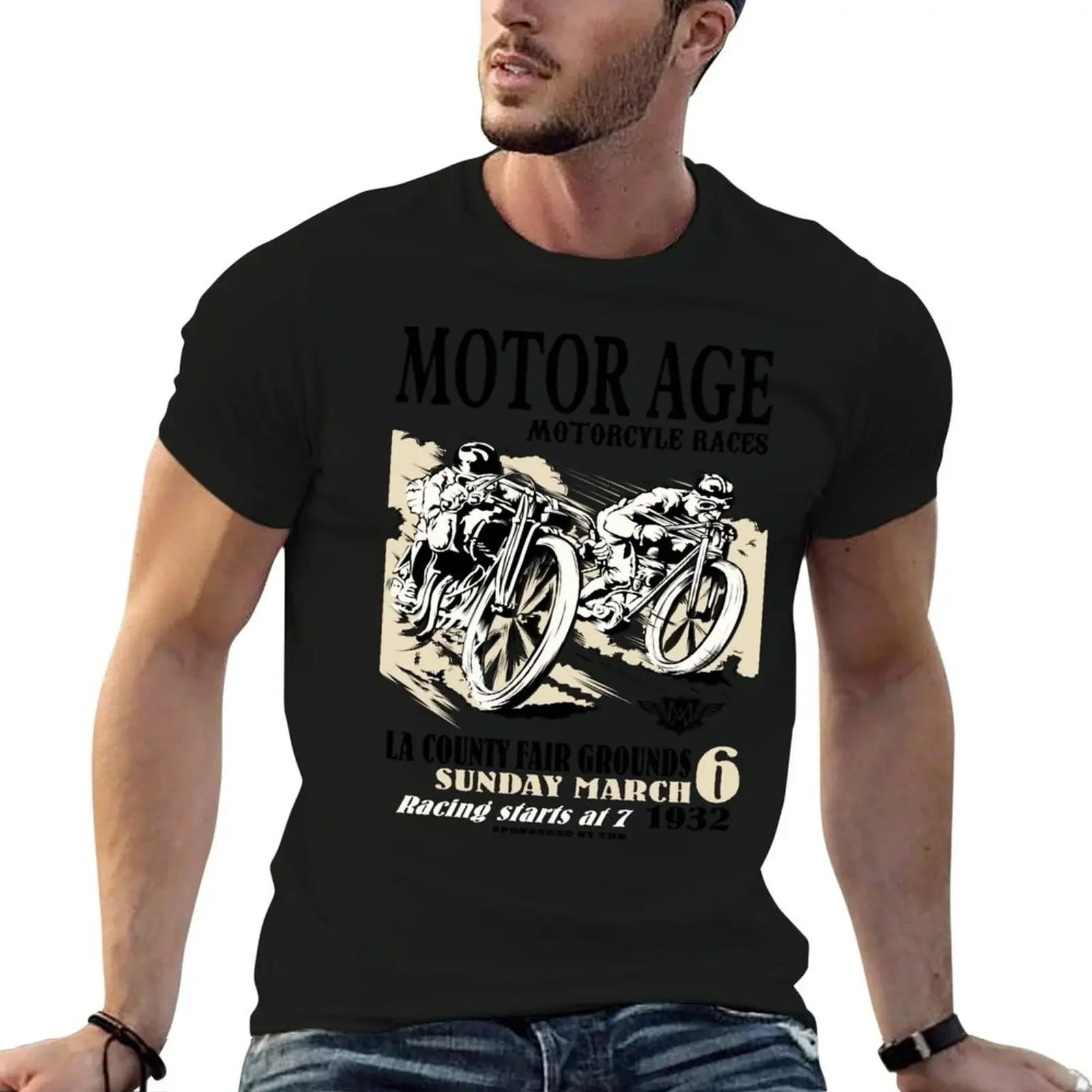 Motor Age LA Race Day T-Shirt vintage anime shirt cute clothes essential t shirt cotton graphic tees T-shirt men