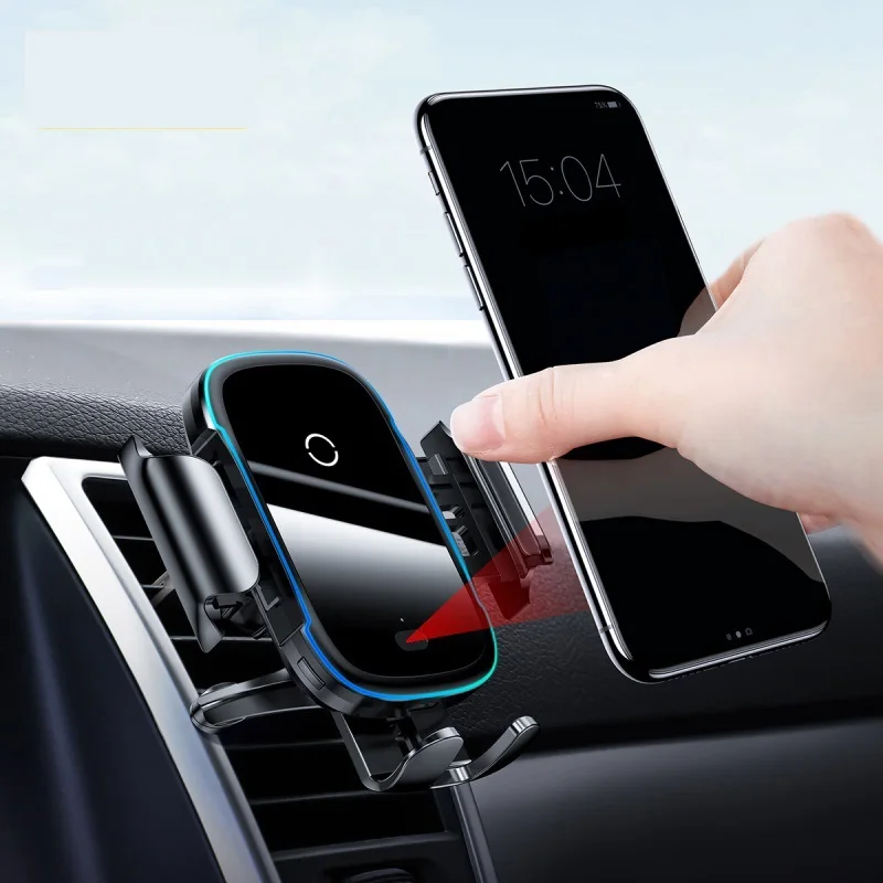 Top! Car Phone Holder 15W QI Wireless Charger for iPhone 14 13 12 11 Xiaomi Car Mount Infrared Fast Wireless Charging Charger