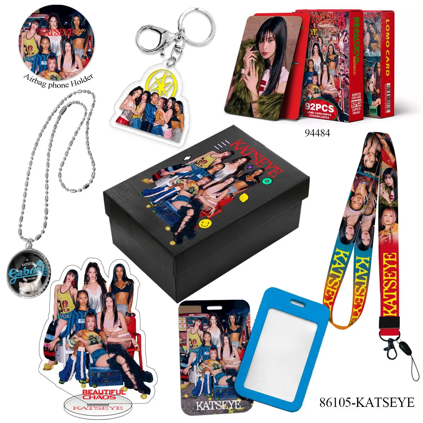kpop-idol-katseye-new-album-star-peripheral-small-card-necklace-card-holder-signboard-stationery-set-fans-gifts-collection