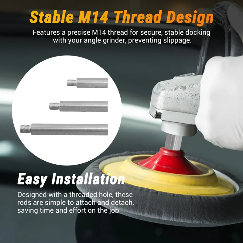 익스텐션 로드 샤프트 연마 도구, M14 스레드 워터 연마기, 125 앵글 연마기 연마 세트, 3 개