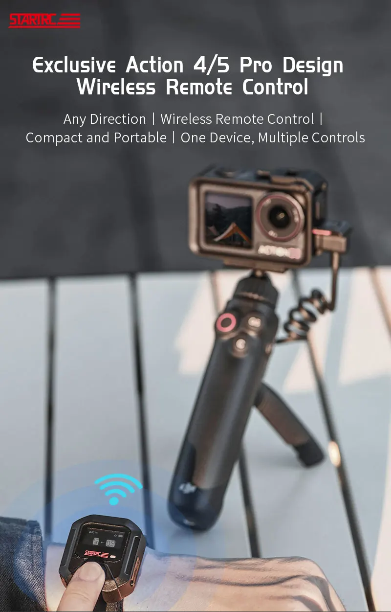 Action 5 Pro GPS Bluetooth-Fernbedienung für DJI Action 6 4 Sportkamera-Zubehör 25M Drahtlose Fernbedienung Armbanduhr – Detail 1