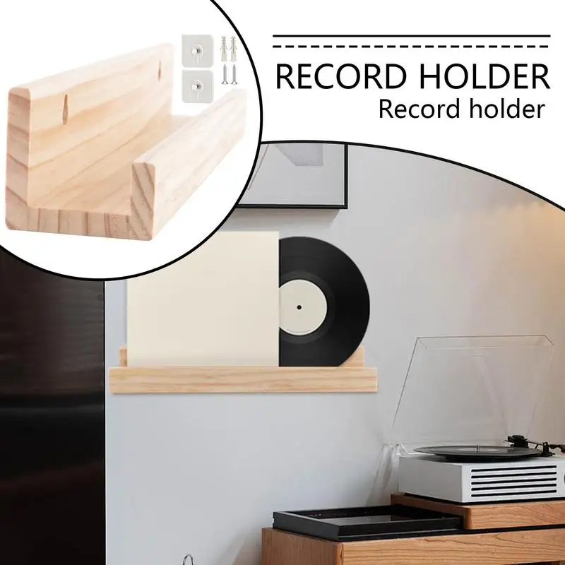 

Настенный держатель для пластинок, настенная деревянная подставка, держатель для пластинок, бытовая организация, полка для хранения музыкального альбома, плавающая для фотографий