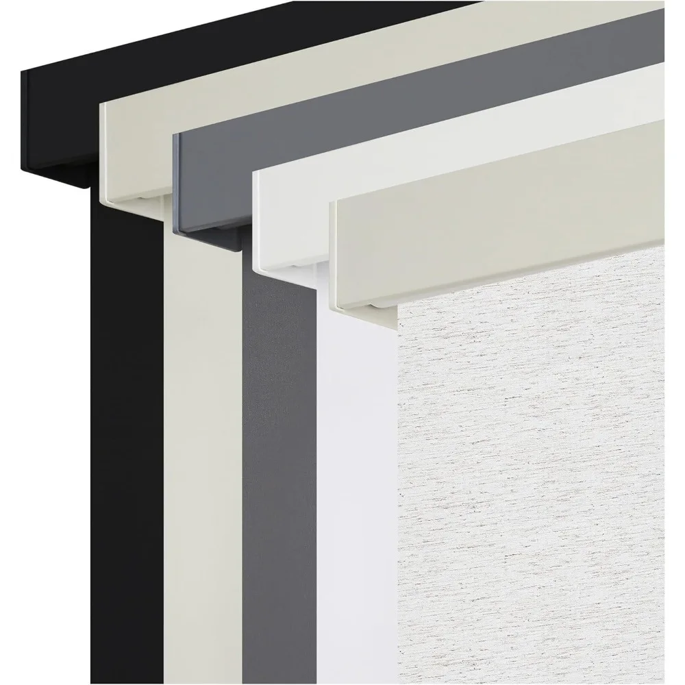 

Беспроводные рулонные шторы блэкаут с функцией свободного остановки, затемняющие, изоляционные, из тканого материала, с ламбрекеном для дома