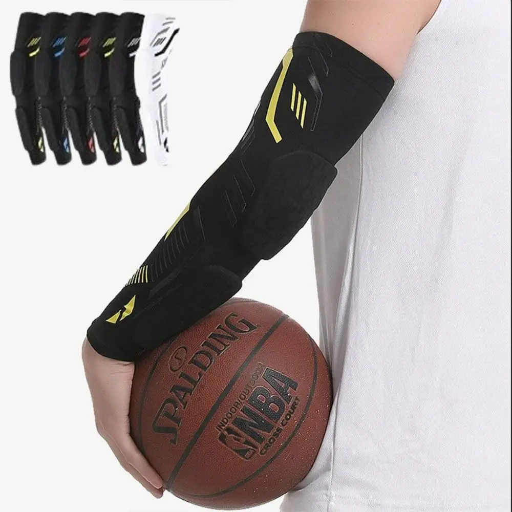 

Anti Slip Separate Elbow Pads Honeycomb Dual Anti-Collision Elbow Brace Guard Long Compression Support Forearm Cover Basketball