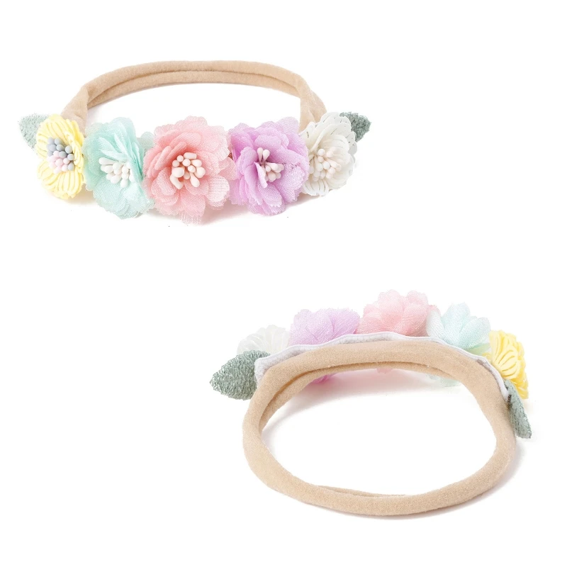 Baby Headband Elastic Flower for Rhinestone Hair Band Newborn Toddler Headb