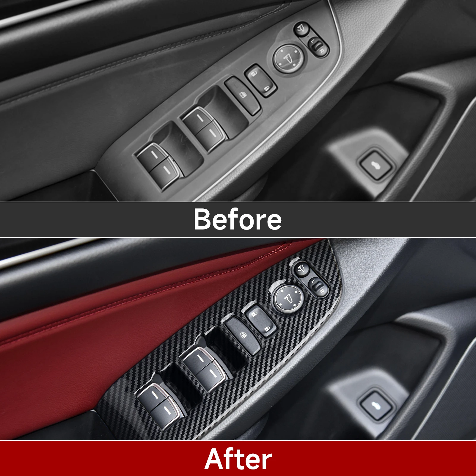 Auto-Mittelkonsole, Schalthebel, Lenkradverkleidung für Honda Accord 10. Generation 2018-2022 Zubehör. ABS-Kohlefaser-Innenausstattung. – Detail 36