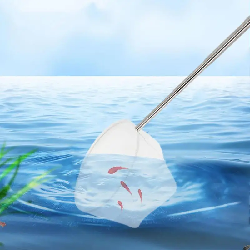 Fish Net Tank with Adjustable 5-15 Inch Long Handle Small Aquarium Net Goldfish Net Pond Net Shrimp for Small Pond and Pool