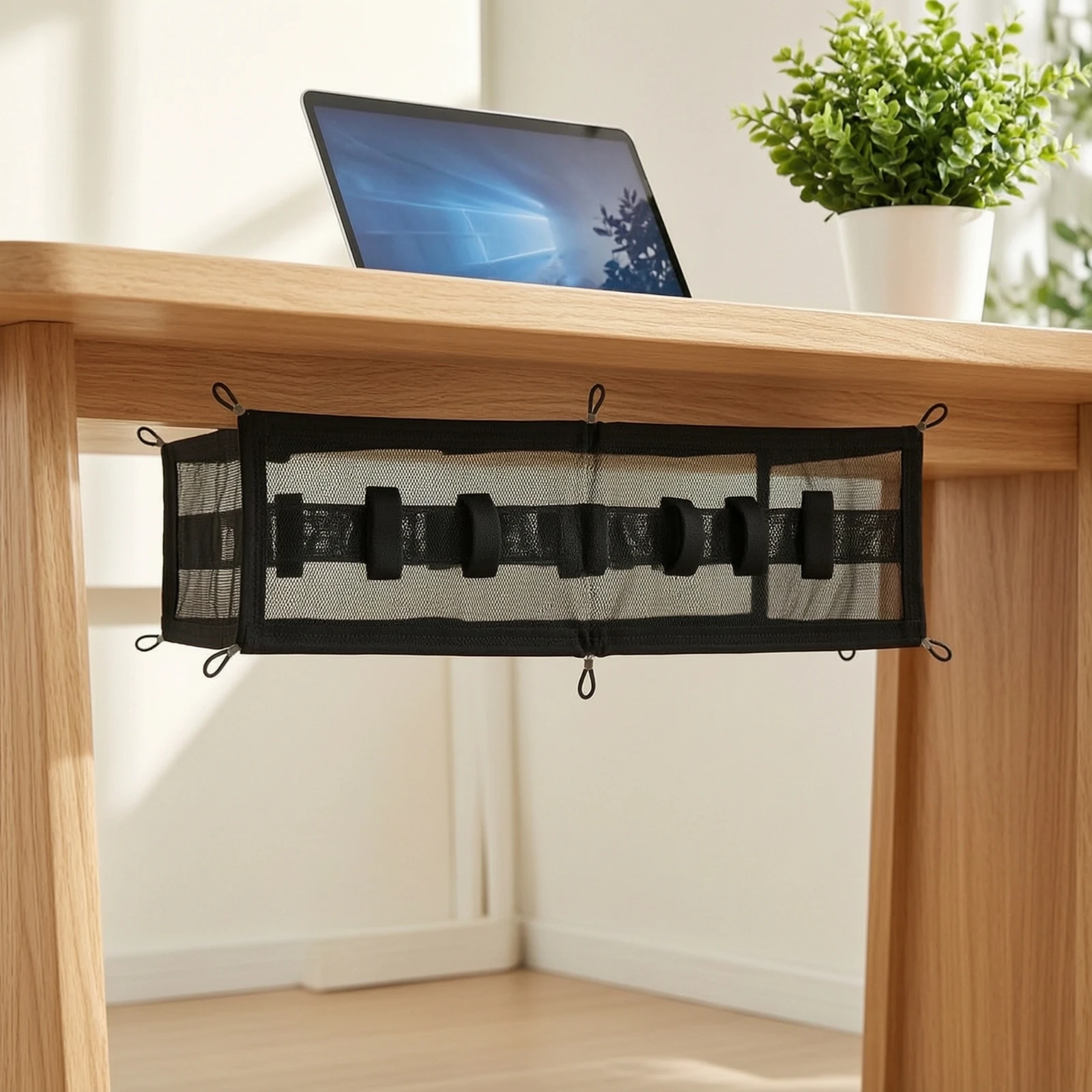 Under Desk Cable Management Net Slim Under Desk Cord Management Mesh Mesh Cable Organizer Lightweight Easy to Install