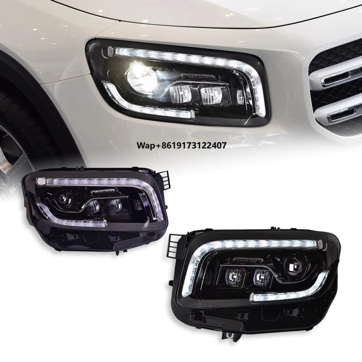 LED Headlights for GLB Headlights Assembly with LED Lens Headlight DRL Sequential Turn Signals 2020 to 2025