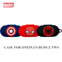 Cartoon Marvel Earphone Case For OnePlus Buds Z TWS Silicone Blutooth Earbuds Charging Box Protective Cover With Lanyard