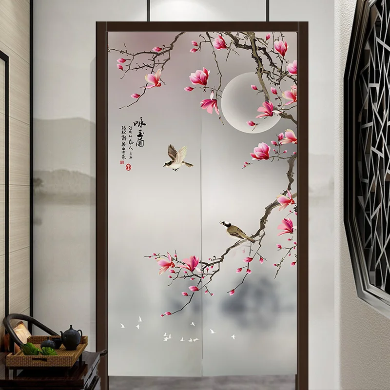 

Chinese Landscape Flower and Bird Door Curtain Entrance Feng Shui Partition Curtain Bedroom Kitchen Curtain Toilet Curtain Noren