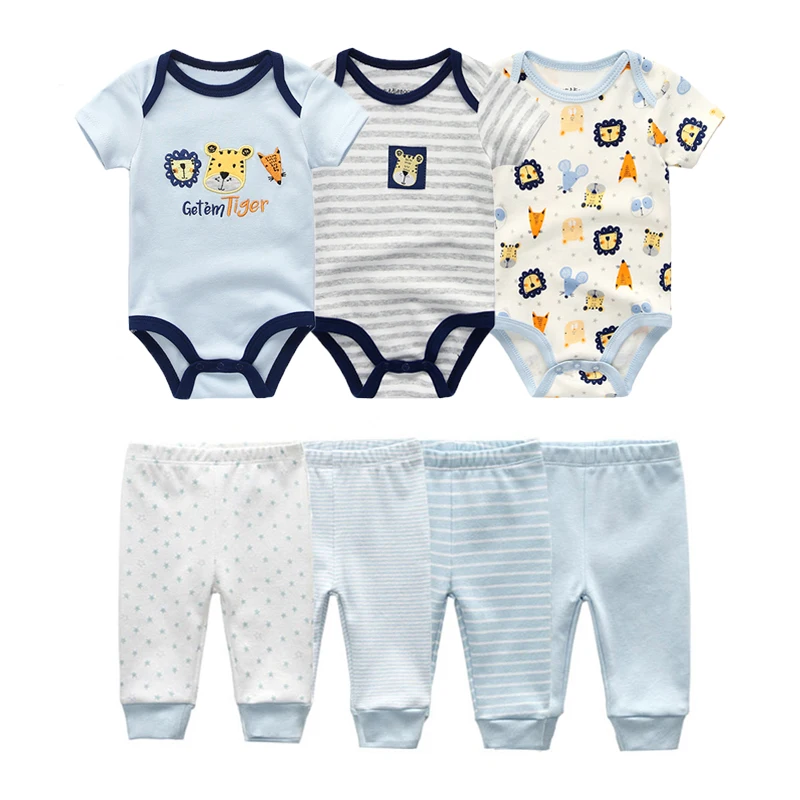 Fetchmous 7pcs/lot Jumpsuit Pants Baby Girl Trousers Baby Bodysuits Pants for Newborn Baby Clothing Soft Baby 0-12 Months