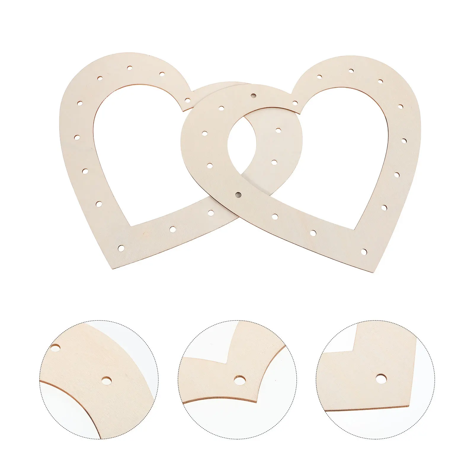 

2Pcs Unfinished Wooden Heart Wreath Frame DIY Craft Wreath Hoop Rustic Base for Xmas Thanksgiving Valentine's Day Decorative Use