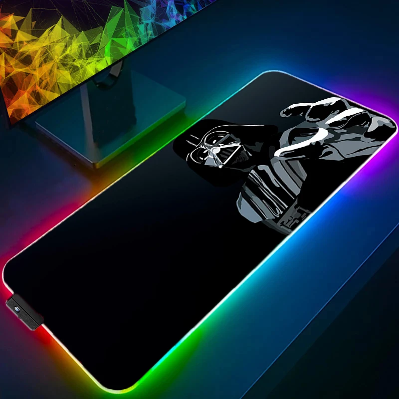 

RGB LED Mouse Pad Laptop Non-slip Esports Office Laptop Desk Mat Game S-star W-wars Player Mousepad PC Accessories Keyboard Pad