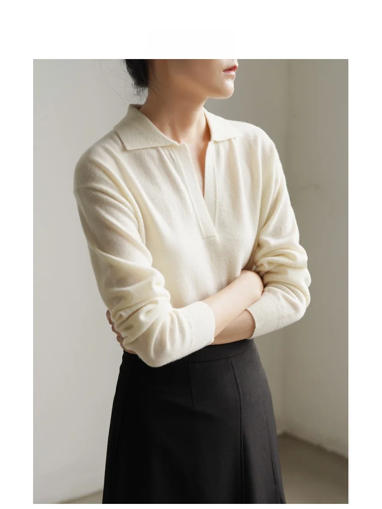 

LIMONN Vintage V-ne Long Sve Knitted Sweater Women's Commute Loose Versatile Top 2025 New Sle Woolen Pure Color OL Sle