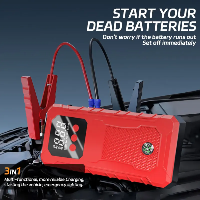 Power Bank Car Jump Starter Portable Car Battery Emergency Booster Wireless Charging 12V Auto Starting Device - Image 5