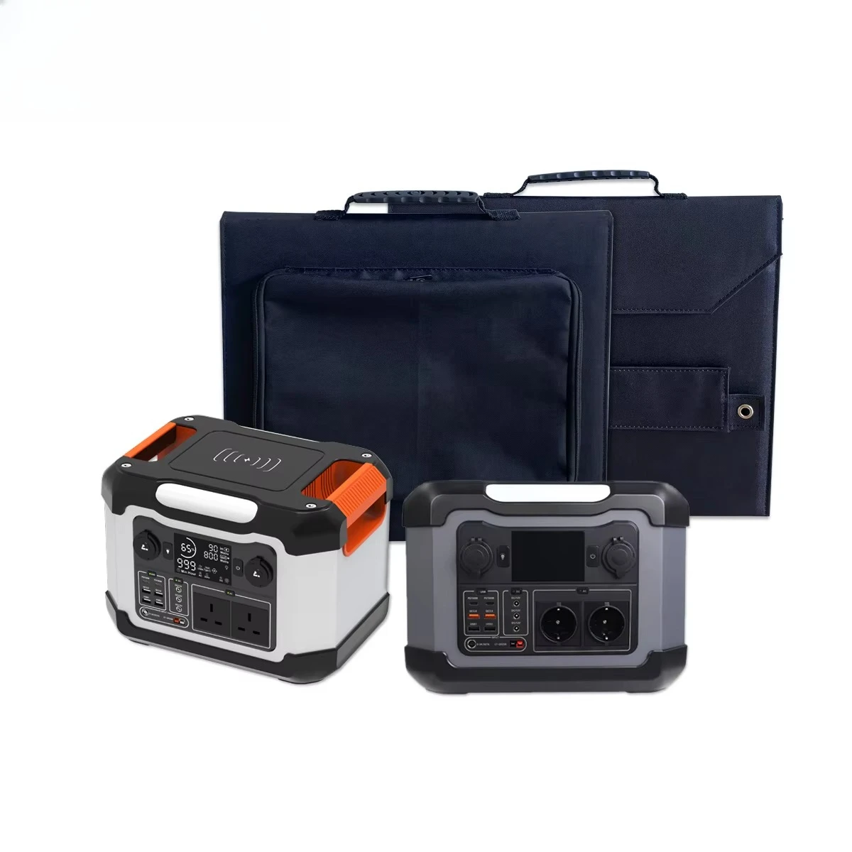 Multi-Function 1200W IP65 Portable Power Station LiFePO4 Battery Folded Solar Panel USB DC Sockets 12V Max PV Voltage