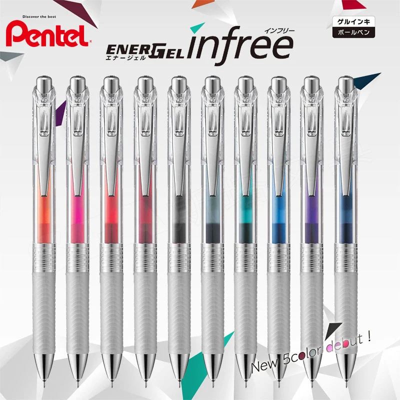 

Ручка гелевая Pentel EnerGel, выдвижная, цветная, с прозрачным корпусом, большой емкости, быстросохнущие чернила для различных сценариев письма