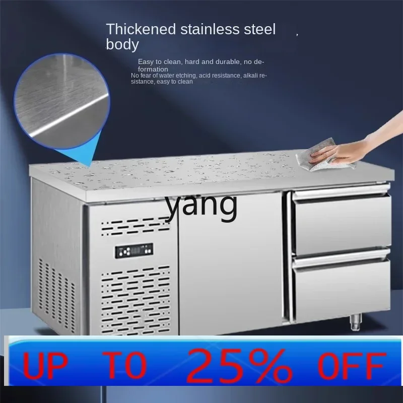 

CX Back Kitchen Drawer Refrigerator Air Cooled Workbench Kitchen Milk Refrigerator Stainless Steel Fresh Freezer