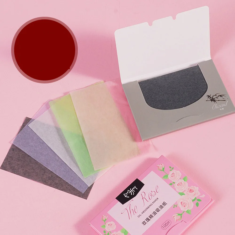 100Pcs/box Protable Face Oil Blotting Paper Matting Face Wipes Face Cleanser Oil Control Oil-absorbing Facial Towel Tools