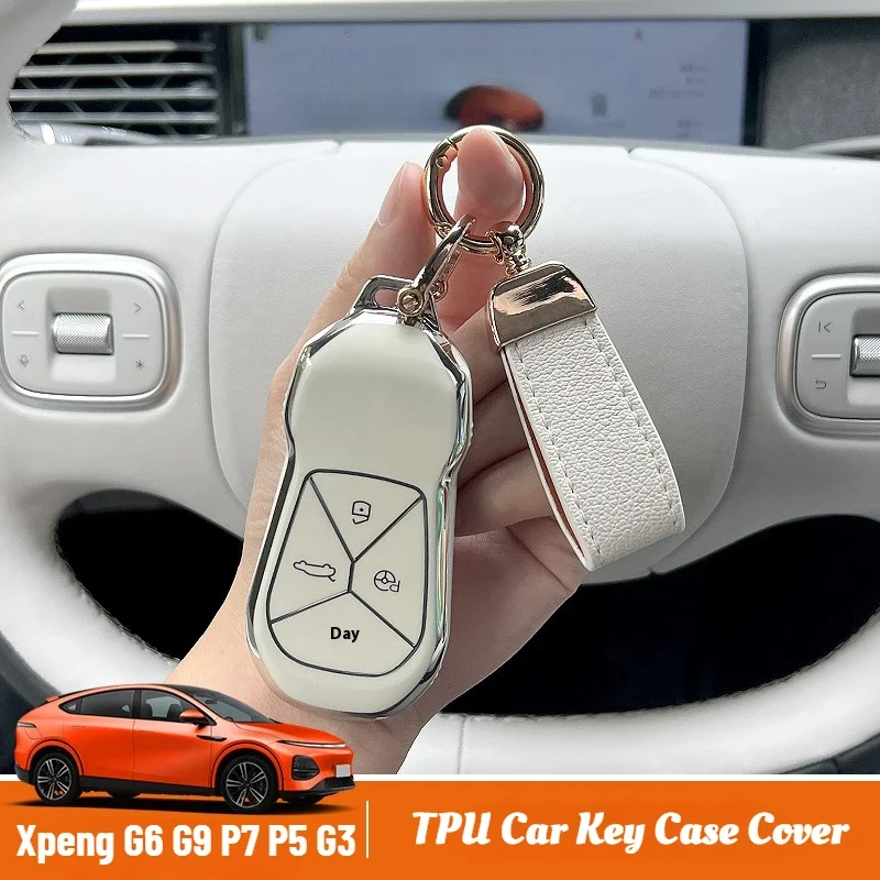 Fit For Xpeng G9 G6 P5 P7 P7i G3 Car Key Case Cover Xiaopeng TPU Car Keychain