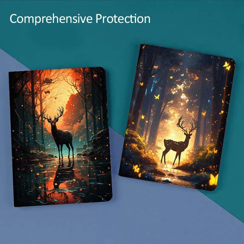

Popular Deer Forest Sunset Gift For Huawei MediaPad T5 T10s M6 M5Lite SE Honor Tab 5 6 7 V7 V8 X8a X9a Pro Soft Tablet Case