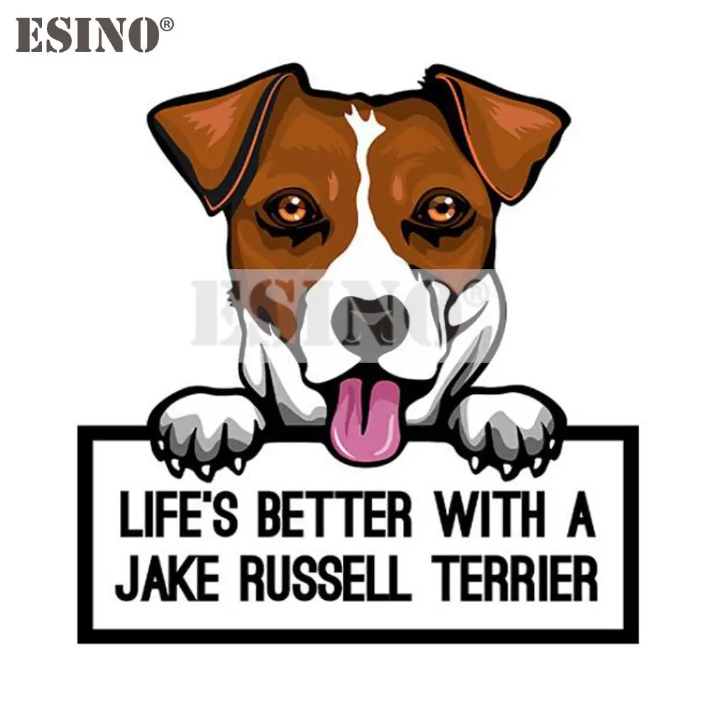 

New Life's Better with a Jake Russel Terrier Dog Car Accessory Creative PVC Waterproof Sticker Whole Body Vinyl Decal