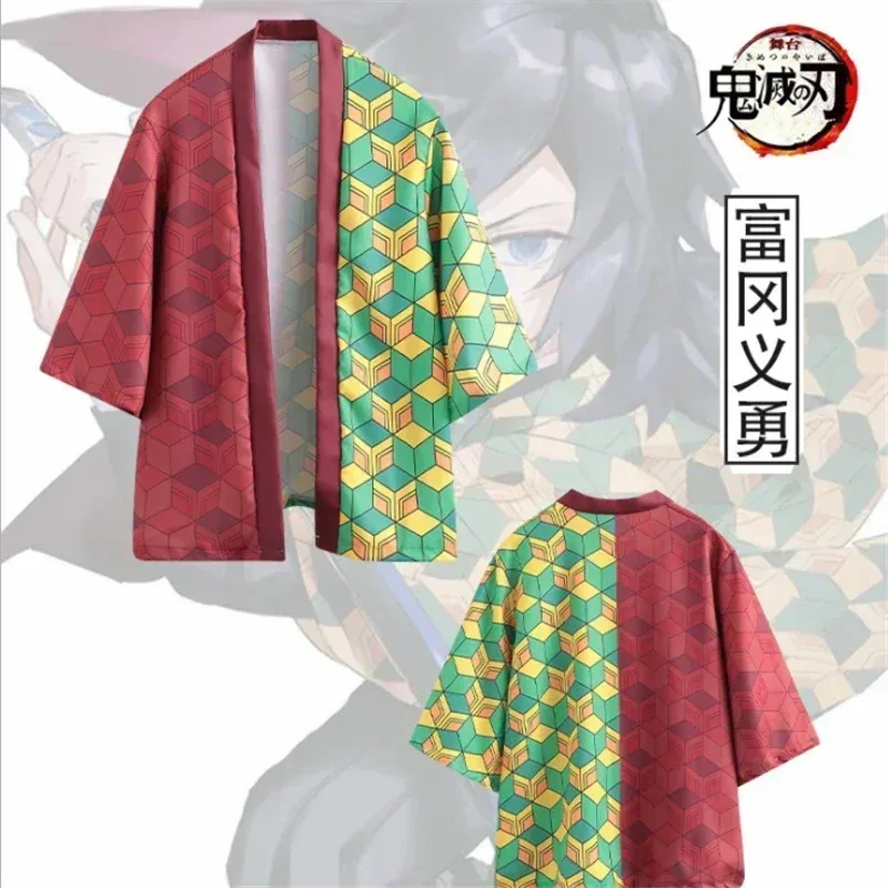 Demon Slayer Kimetsu no Yaiba кимоно с 3D принтом Haori Yukata японское аниме косплей повседневная крутая уличная одежда плащ Zenitsu Tanjaa