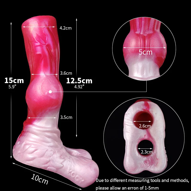 YOCY Wearable Dick Sheath 5CM Dog Knot Sex Toy For Men Cock Enlargement Soft Slilicone Animal Realistic Penis Couples Game