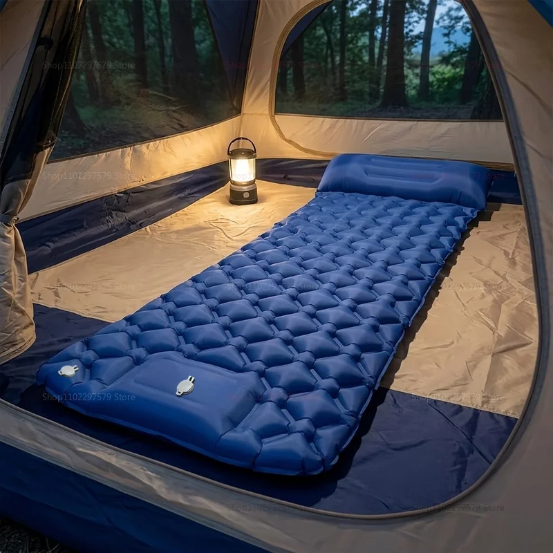 

Outdoor camping air mattress sleeping pad with pillow portable ultra-light air mattress built-in air pump hiking camping pad