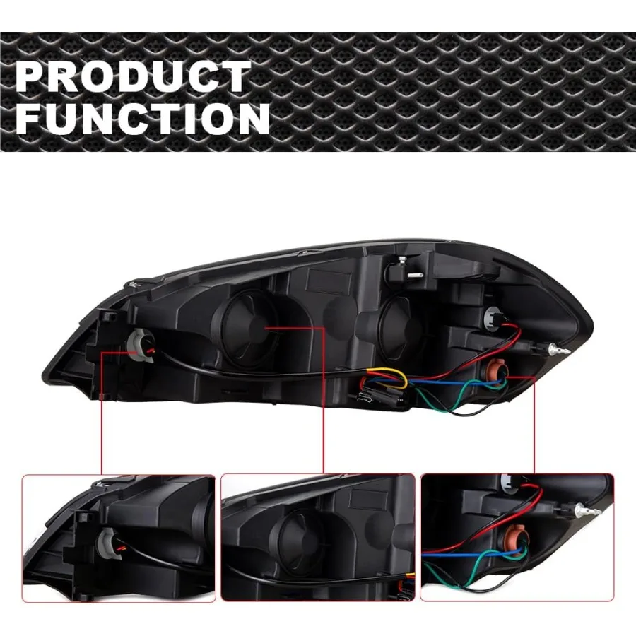 مجموعة المصابيح الأمامية مع مصابيح متوافقة مع تشيفي مونتي كارلو 0607 وإمبالا المحدودة 20142016 لتعزيز القيادة الليلية الآمنة #6