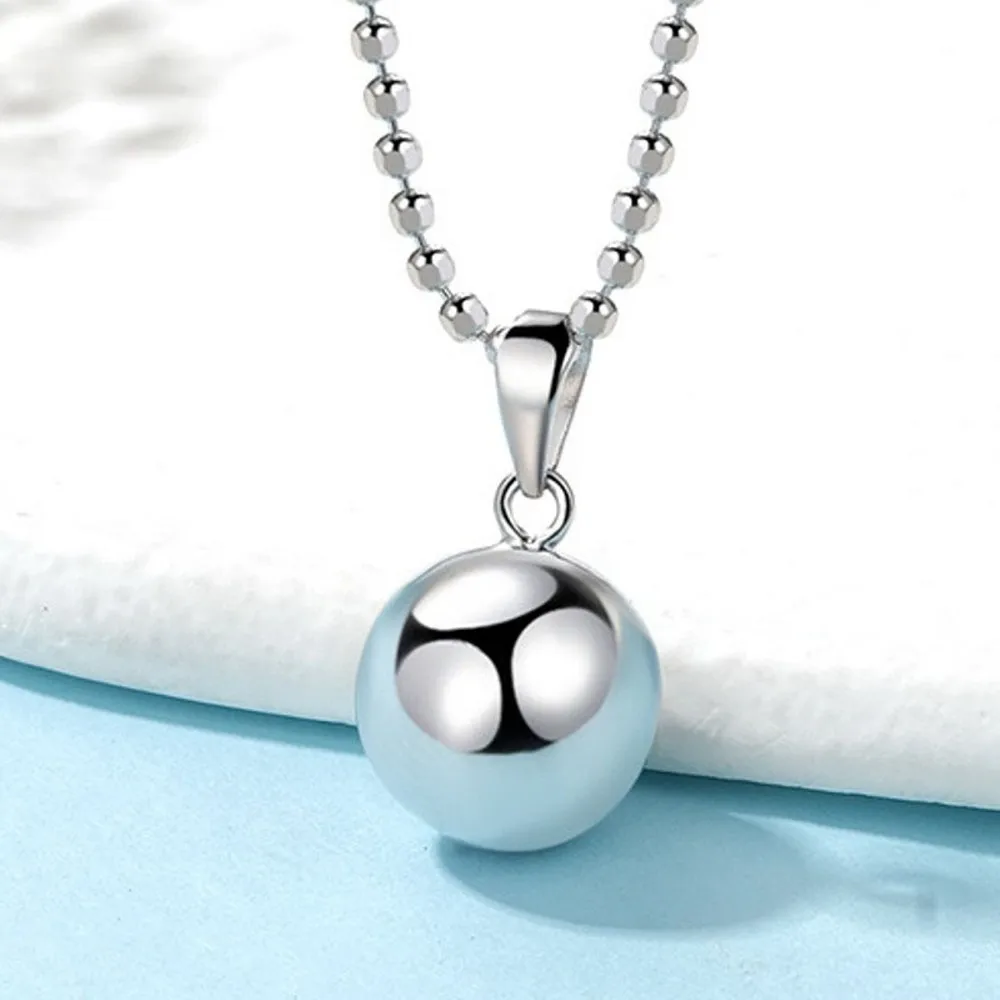 Real Pure Platinum 950 Men Women Gift Lucky 9.9mm Glossy Ball Pendant 3-3.2g