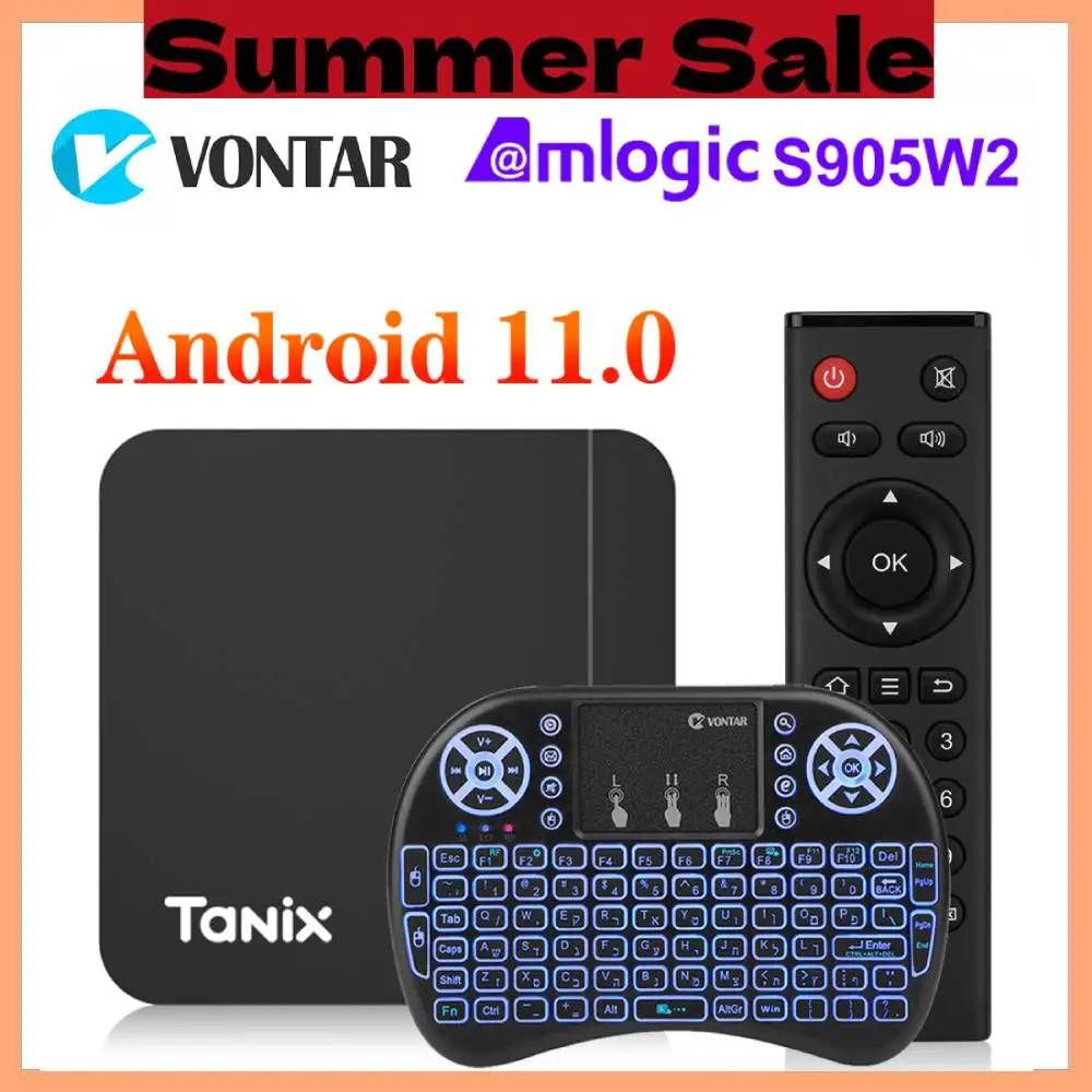 Smart TV Box Android 11 Tanix W2 Amlogic S905W2 lettore multimediale Android 11.0 H.265 AV1 Dual Wifi HDR 10 + 2 gb16gb Set Top Box 4 g64g