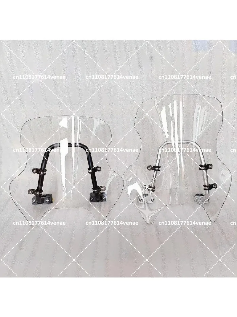 Motorcycle Windshield Set, Aluminum Alloy Bracket with Navigation Bar & Phone Mount