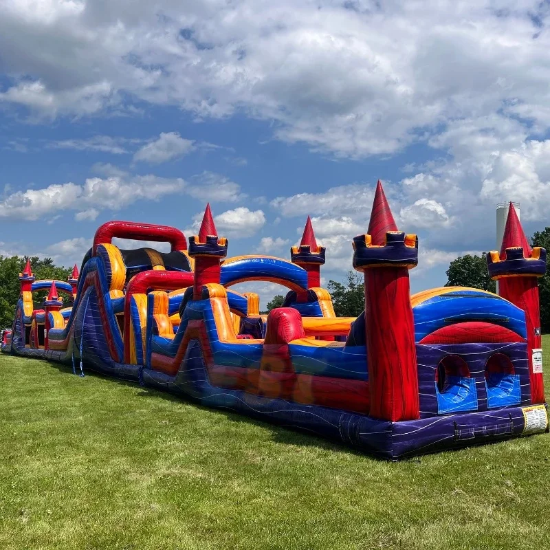 Commercial Inflatable Bouncer Large Adults Challenge Game Playground Inflatable Obstacle Course With Slide Combo for Kids